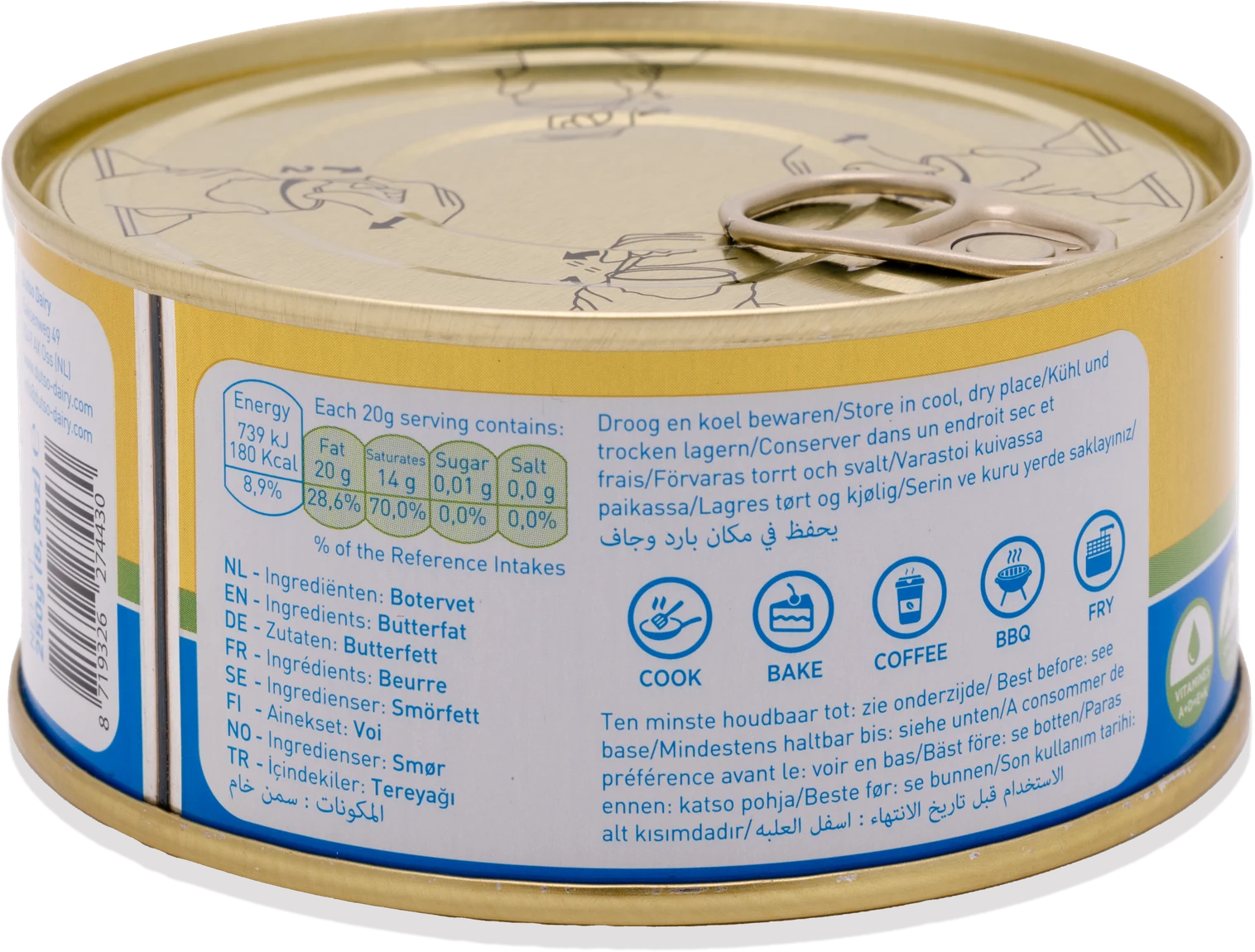 Dutso Ghee 250 g — achterkant